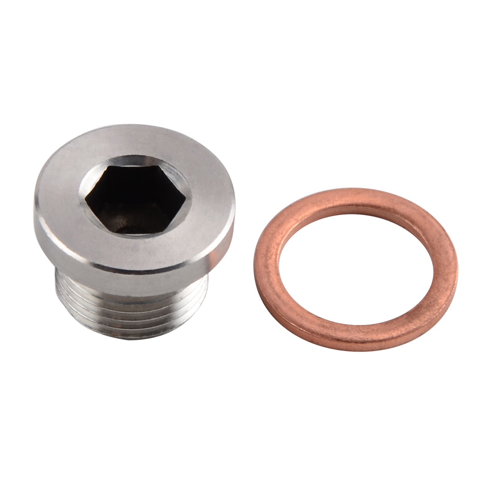 M18x1.5mm O2 Oxygen Sensor Stainless Steel Bung Plug Cap Thread Hex Bung
