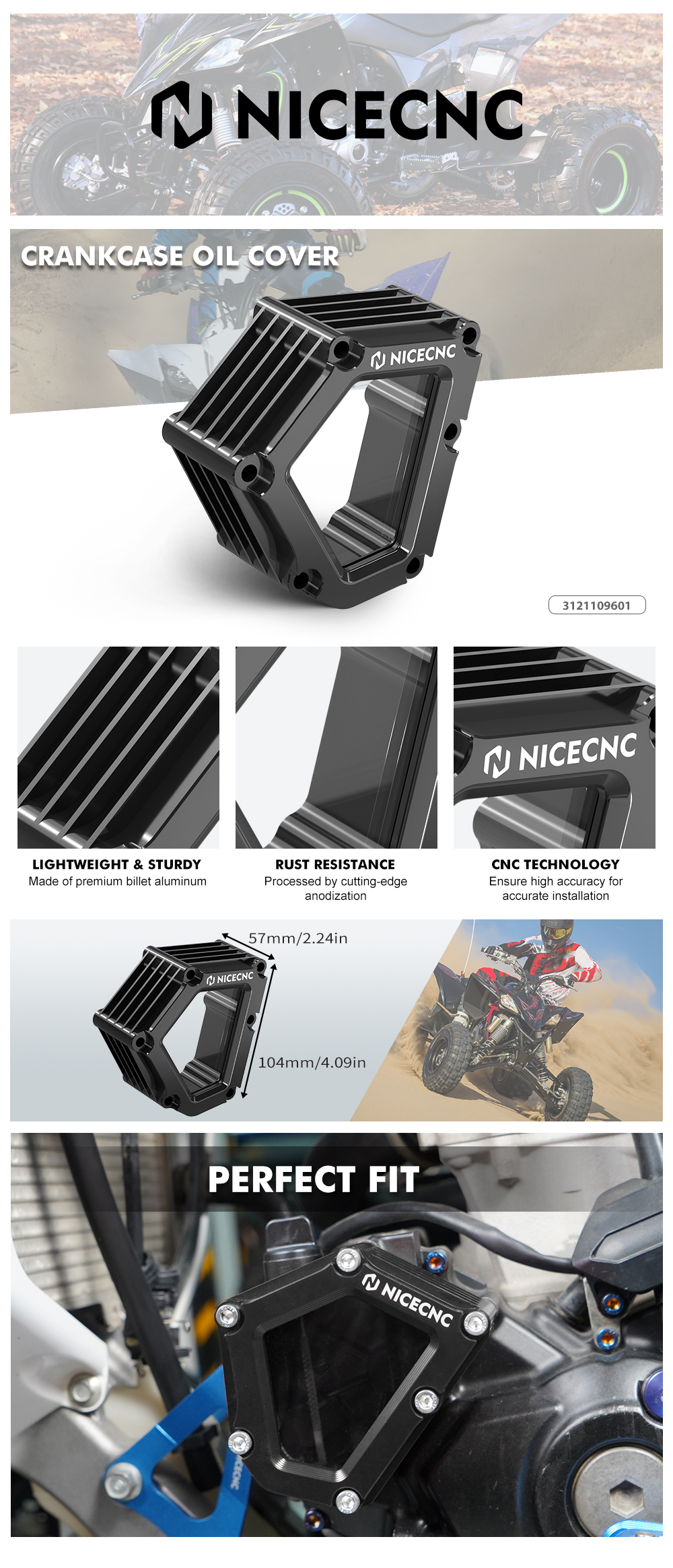 Transparent Crankcase Ol Cover For Yamaha YFZ450X 2010-2011 YFZ450R