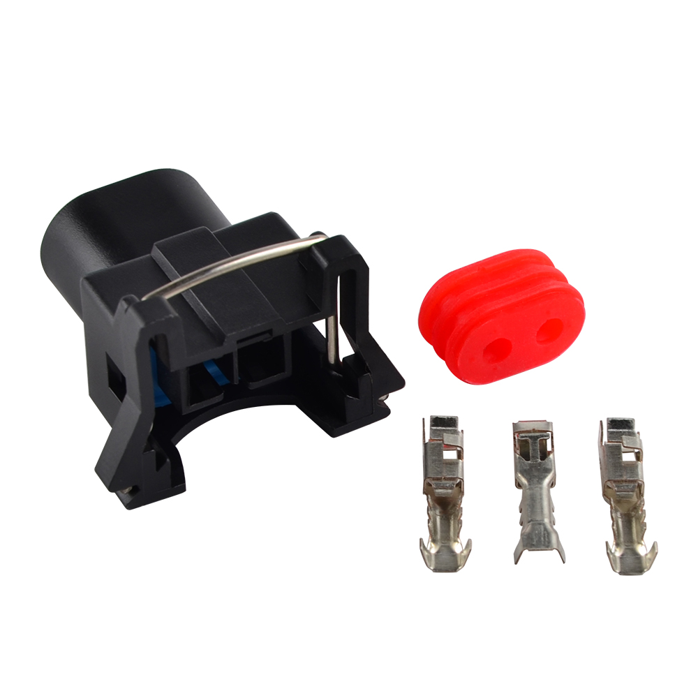 2 set Release Fit Bosch 2 Pin EV1 Fuel Injector Connector Plug Kit Fits For Ford