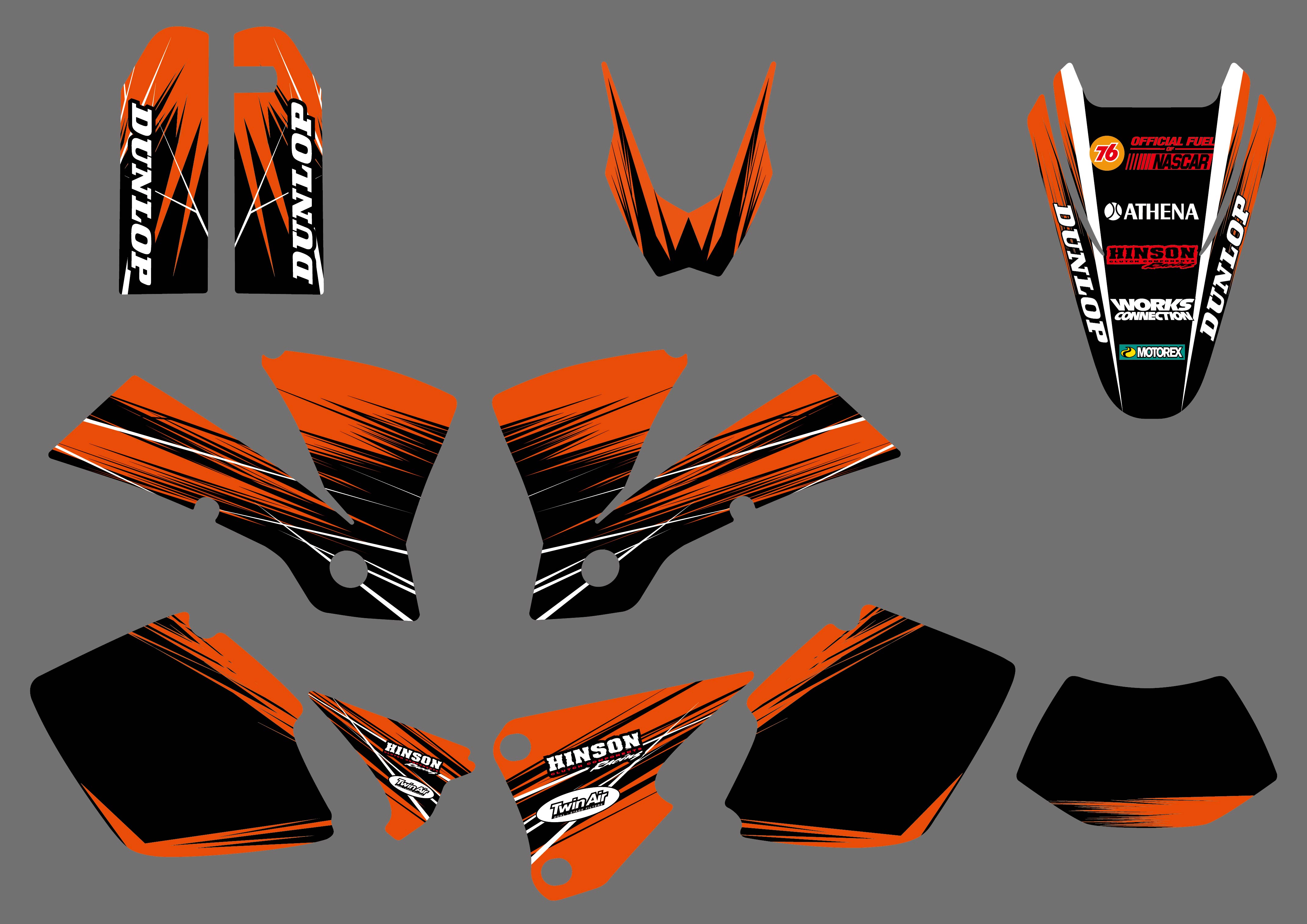 Team Graphics Backgrounds Decals For KTM EXC 125 200 250 300 400 450 525 2003 S