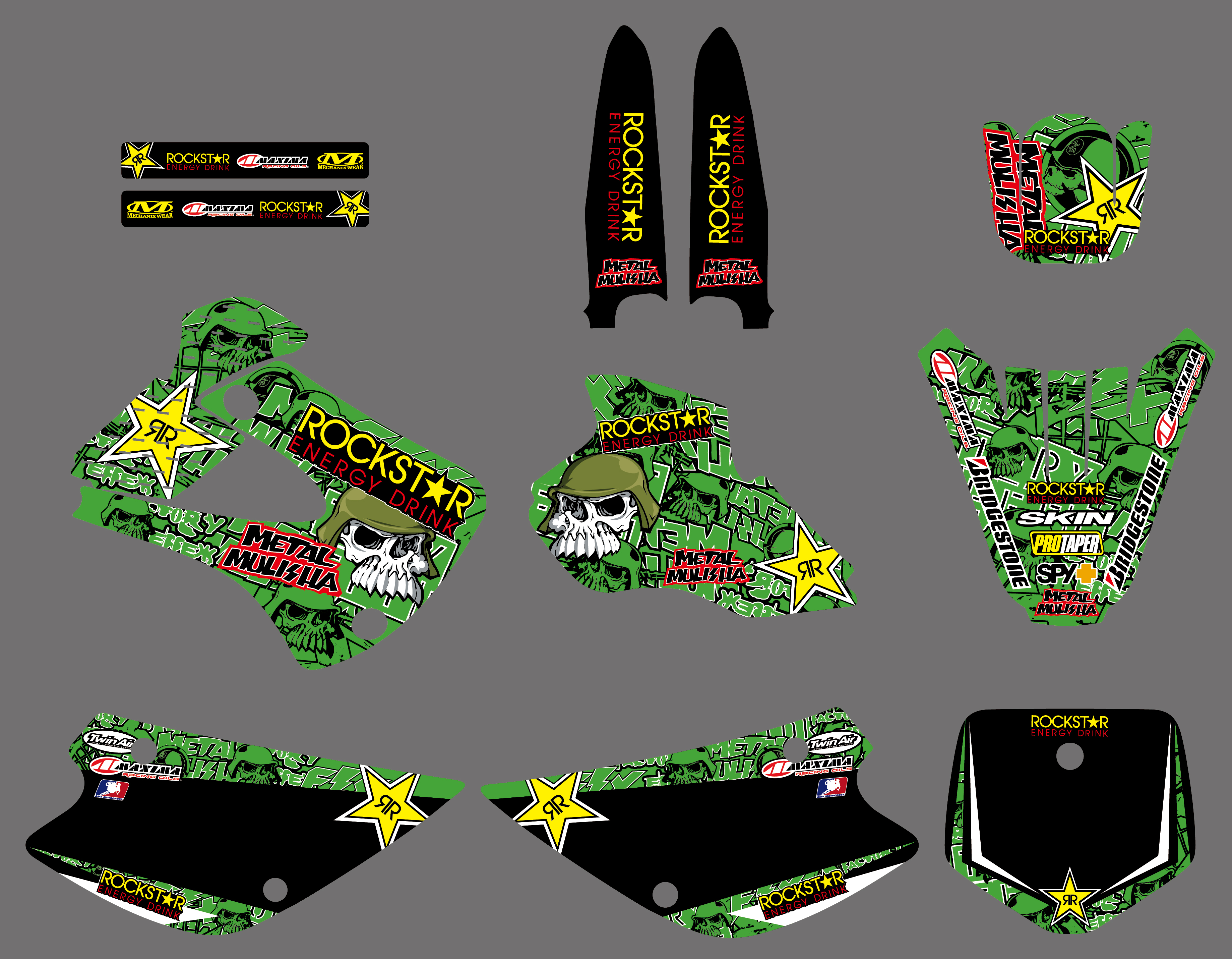 Pro Team Graphics Kit Deco Decal Stickers For Kawasaki KX80 KX100 1998 1999 2000