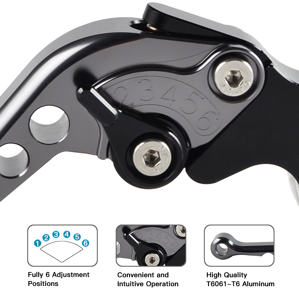 Leviers Longs CNC NOIR Pour Triumph Tiger 800 (sans Régulateur) 2011-2015 - Neuf, Sans Marque, Pour Personnalisation Moto